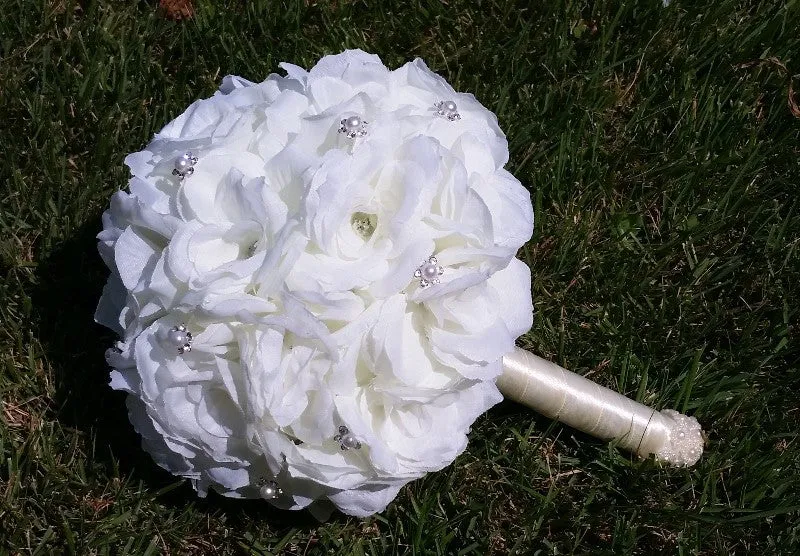 10pcs Real Touch & Silk Flowers Brooch Bouquet PACK- 019