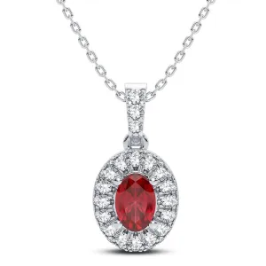 14K 0.35CT Diamond Ruby Pendant