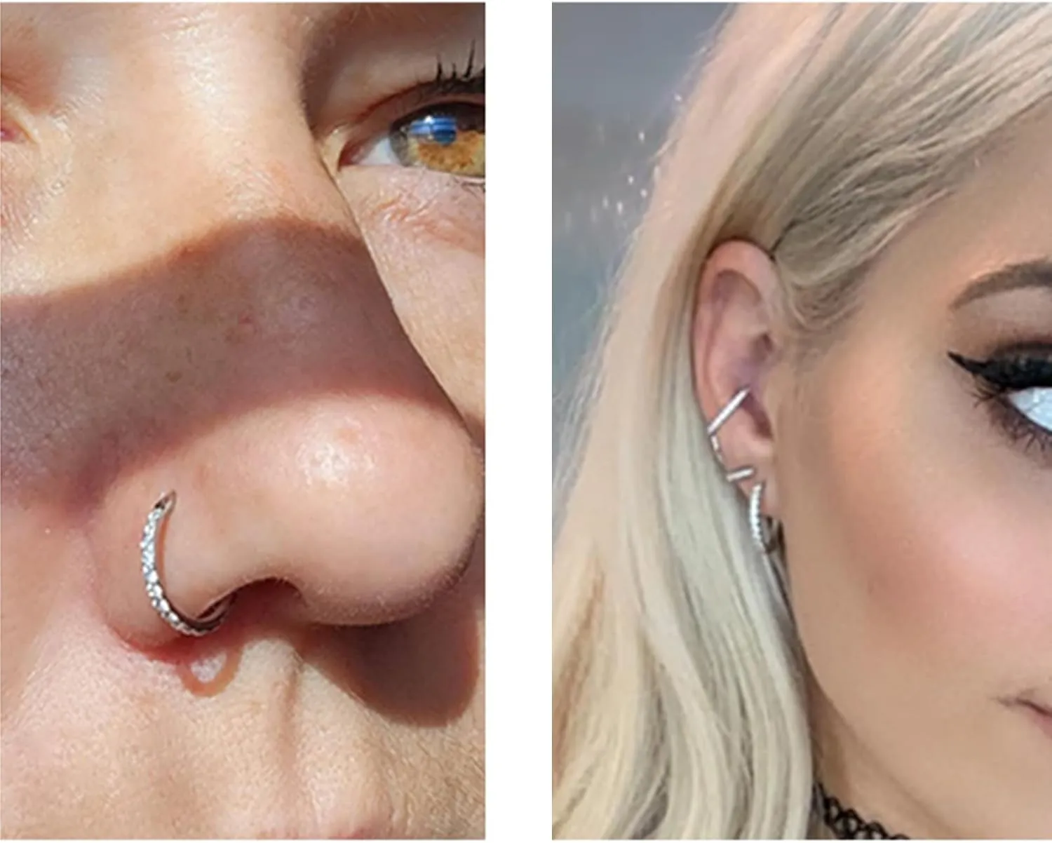 14K Gold Filled Septum Rings Hoop 16G 8mm/10mm 316L Segment Nose Rings for Men, Cartilage Clicker Hoop Earrings for Rook, Daith, Tragus, Hypoallergenic.