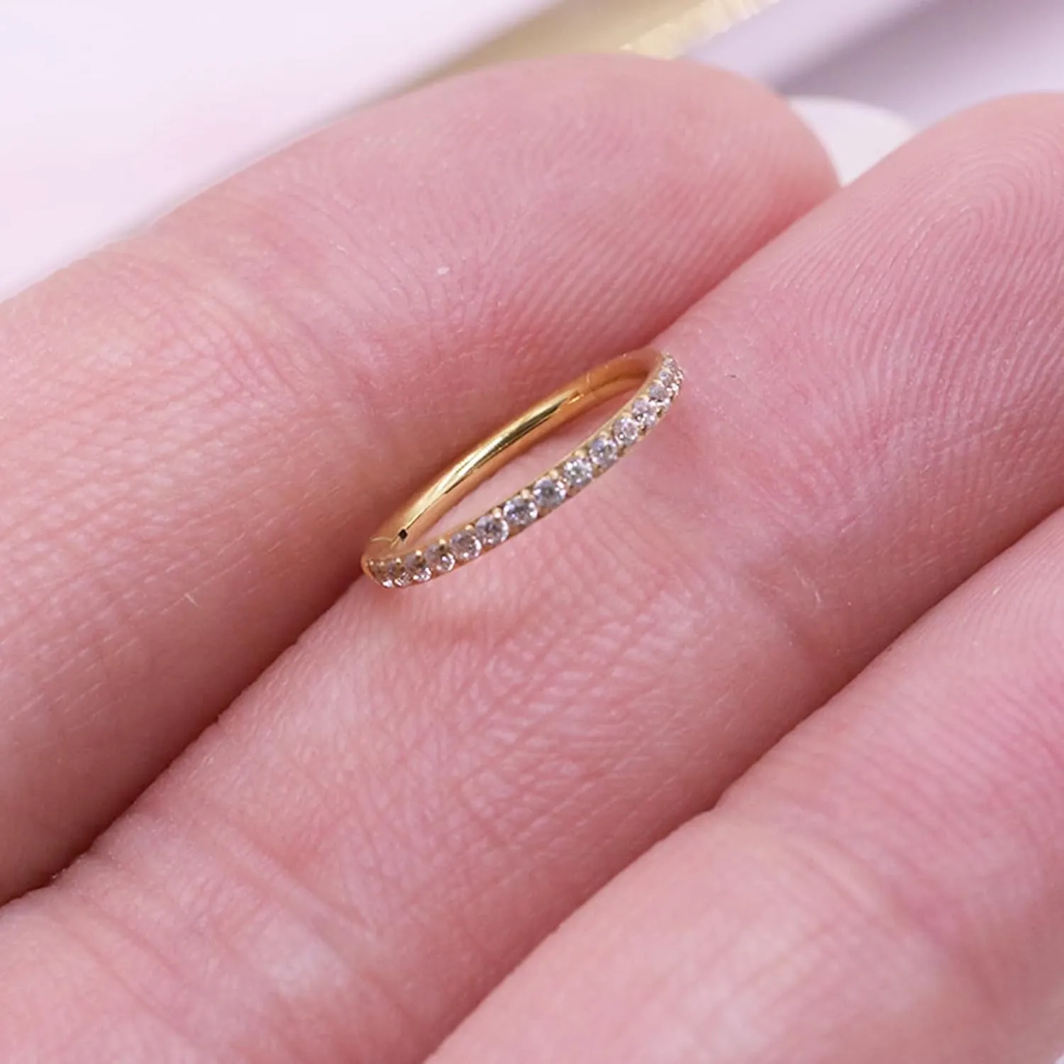 14K Gold Filled Septum Rings Hoop 16G 8mm/10mm 316L Segment Nose Rings for Men, Cartilage Clicker Hoop Earrings for Rook, Daith, Tragus, Hypoallergenic.