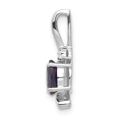 14KT GOLD 1/2CTW OVAL SAPPHIRE & ROUND DIAMOND PENDANT