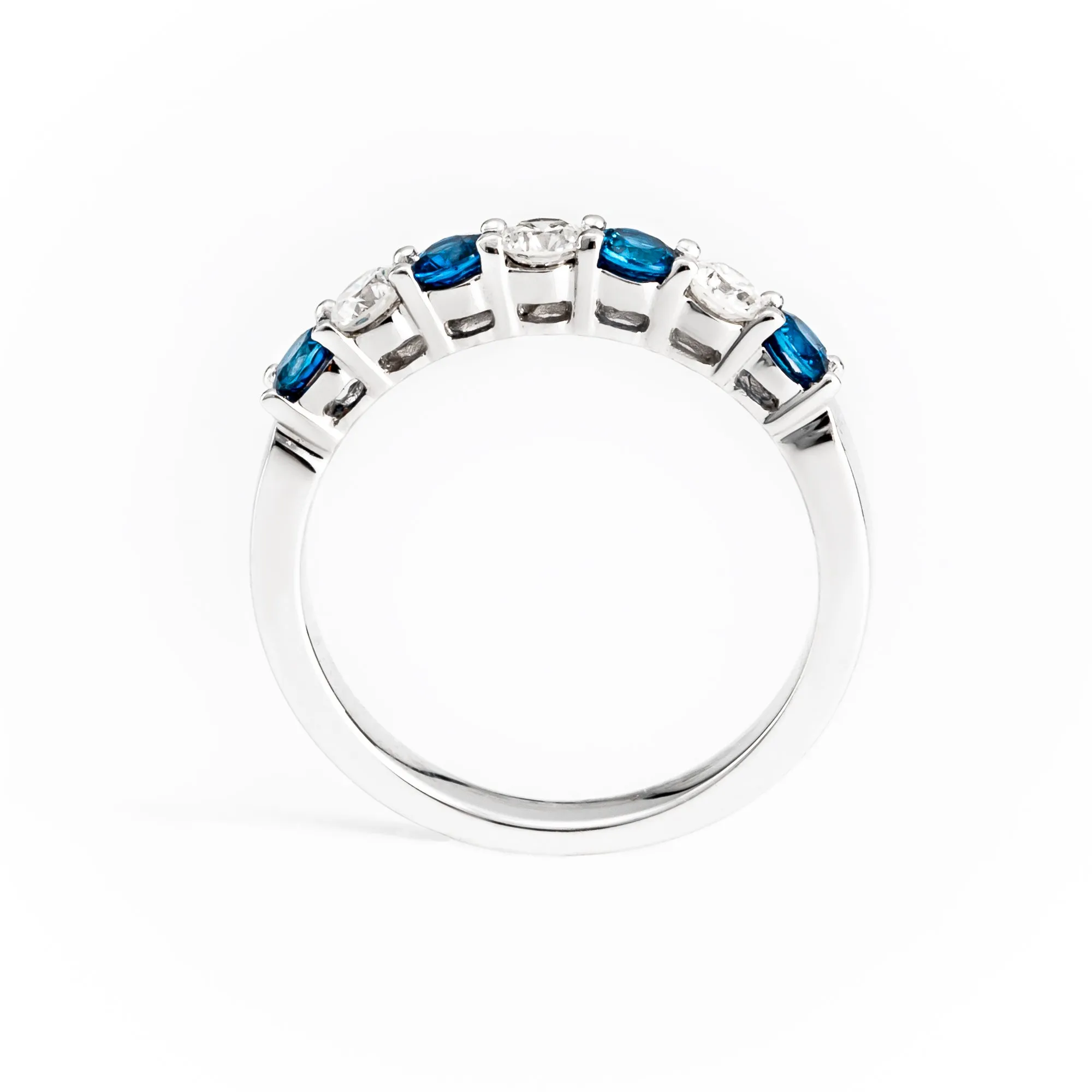 18K White Gold 0.54ct Sapphire & Diamond Ring - 20690076