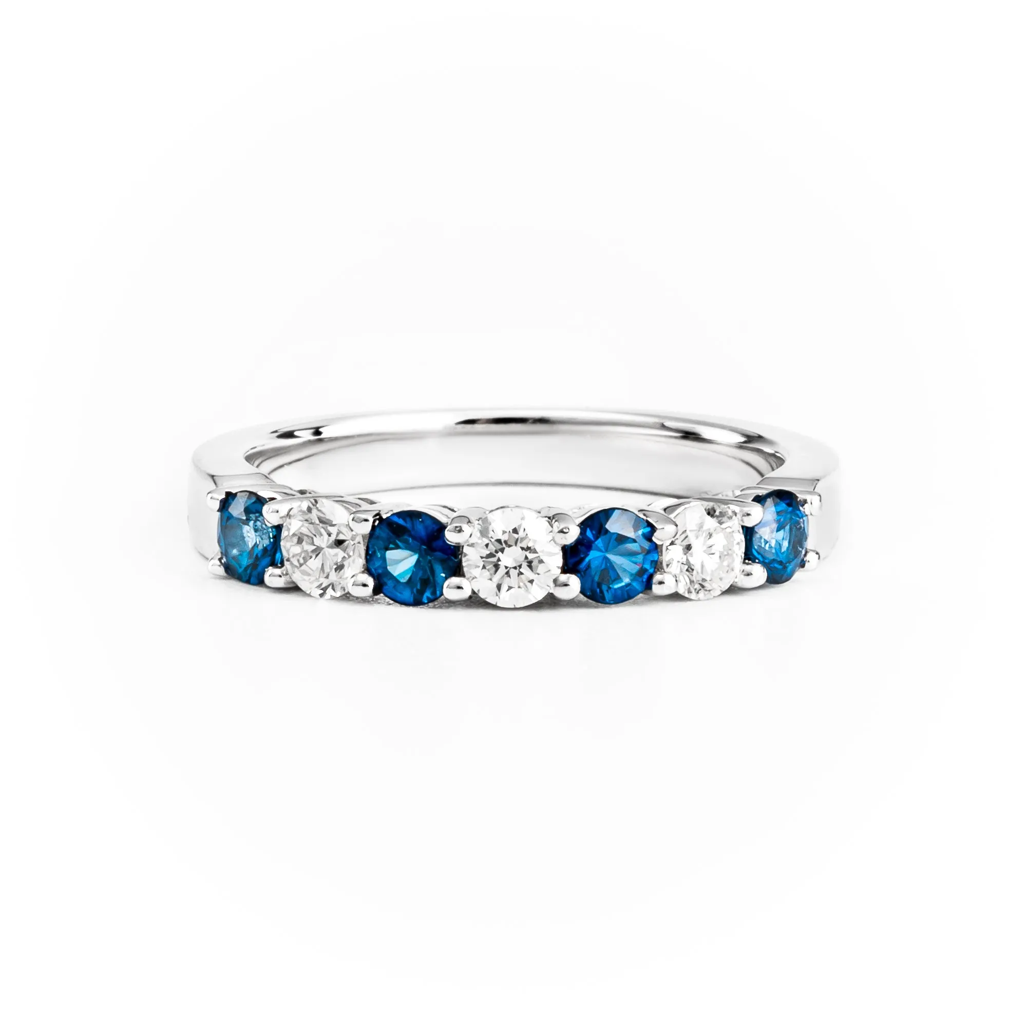 18K White Gold 0.54ct Sapphire & Diamond Ring - 20690076