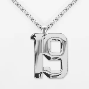 19 Number Pendant with Chain Kids Necklace - Stainless Steel