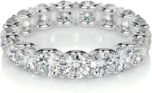 3.2 carats Round Cut Wedding bands for women Moissanite wedding bands Platinum Plated Silver womens wedding rings