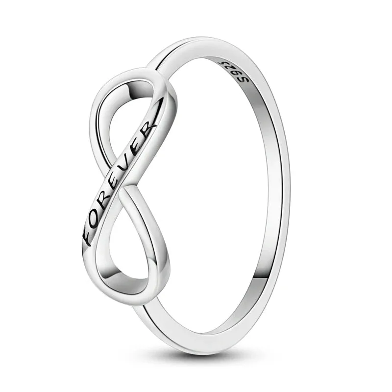 925 Sterling Silver Infinite Symbol Ring Elegant Wedding Jewelry