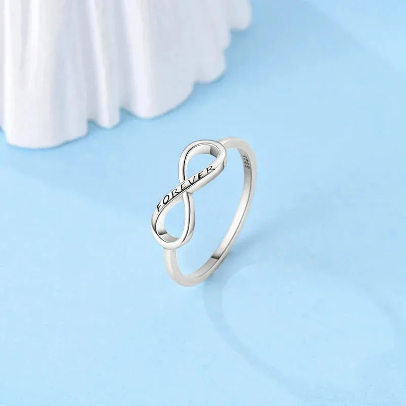 925 Sterling Silver Infinite Symbol Ring Elegant Wedding Jewelry