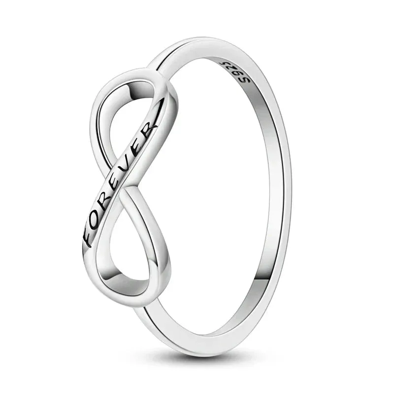 925 Sterling Silver Infinite Symbol Ring Elegant Wedding Jewelry