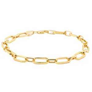 9ct Yellow Gold Paperclip Link Bracelet