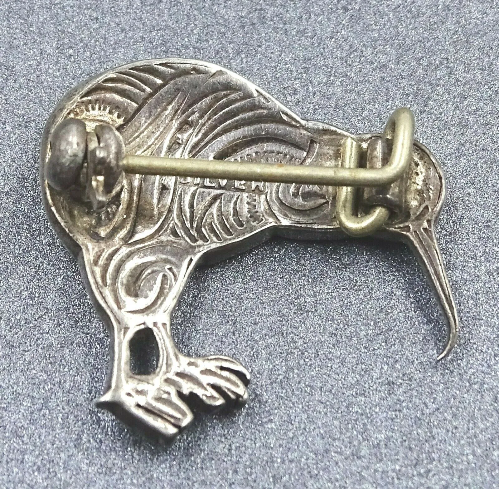 Abalone/Paua/Mother of Pearl Sterling Silver Kiwi Brooch