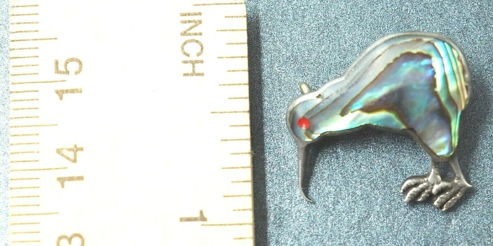Abalone/Paua/Mother of Pearl Sterling Silver Kiwi Brooch