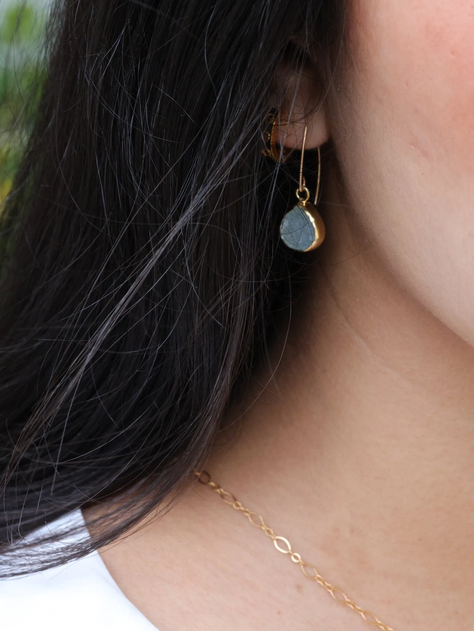 Aqua Druzy Teardrop Earrings