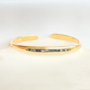 Banita Black and Gold Deco Diamond Sylvia Cuff Bracelet - Joya