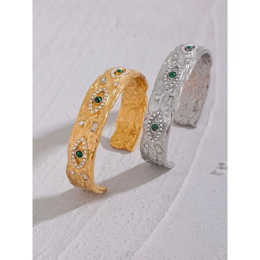 Charm Eye Zircon Vintage Cuff Open Bracelet