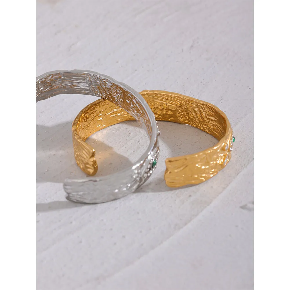 Charm Eye Zircon Vintage Cuff Open Bracelet