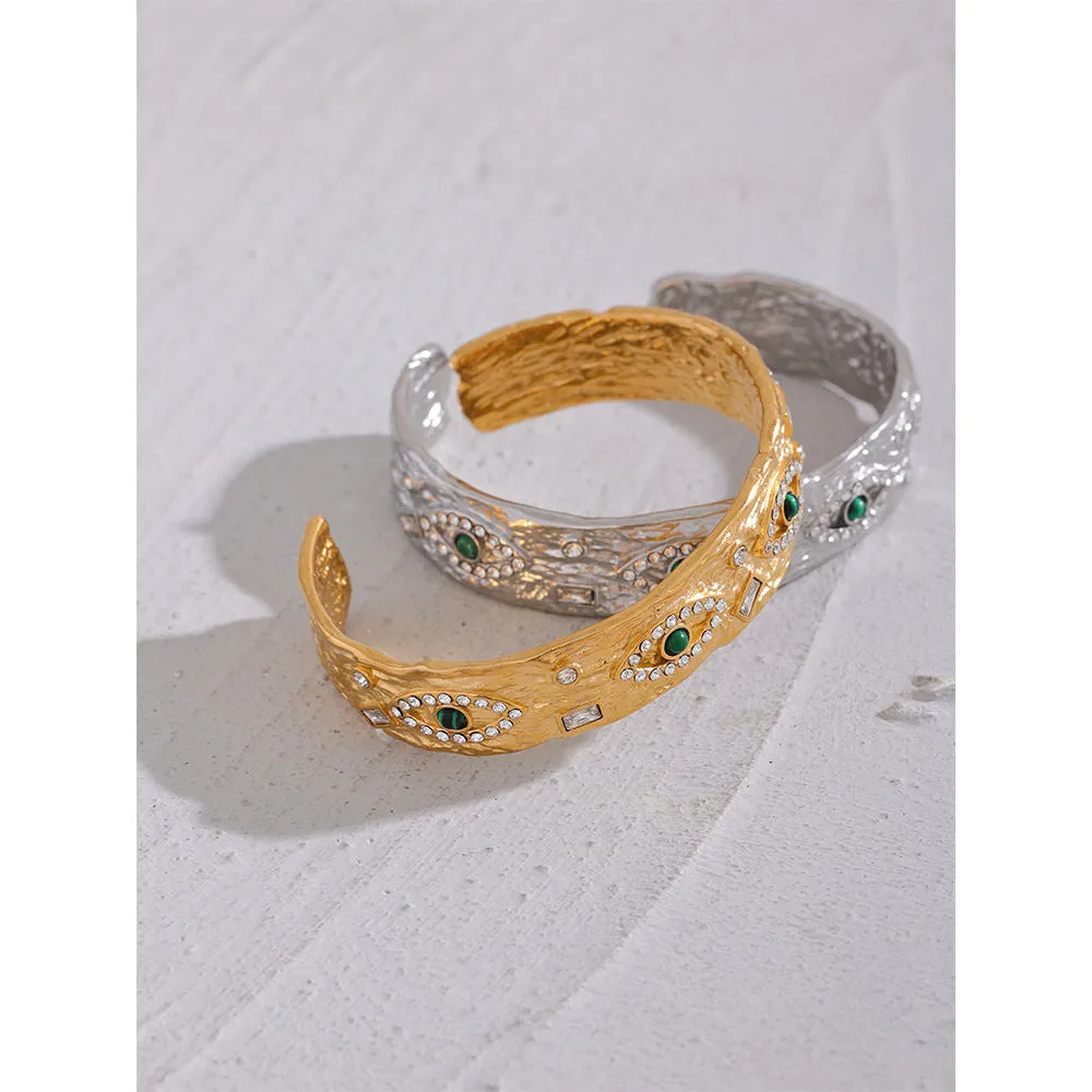 Charm Eye Zircon Vintage Cuff Open Bracelet