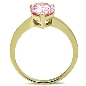 CJG1499 Wholesale CZ Gold Stainless Steel Rose Marquise Engagement Ring