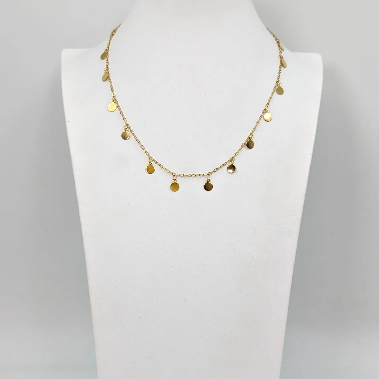 Delicate stainless steel necklace with mini discs
