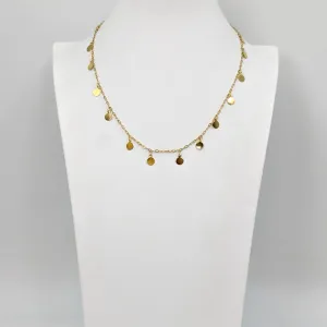 Delicate stainless steel necklace with mini discs