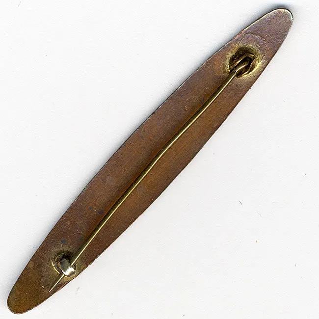 Edwardian guilloche enamel on brass bar pin. pnan57