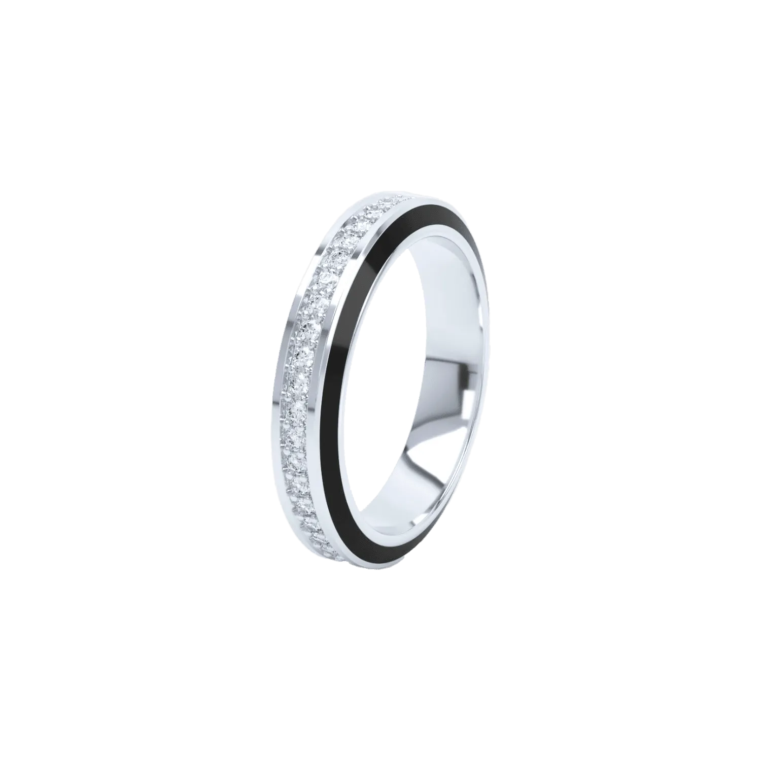 Eternity black enamel 4mm ring