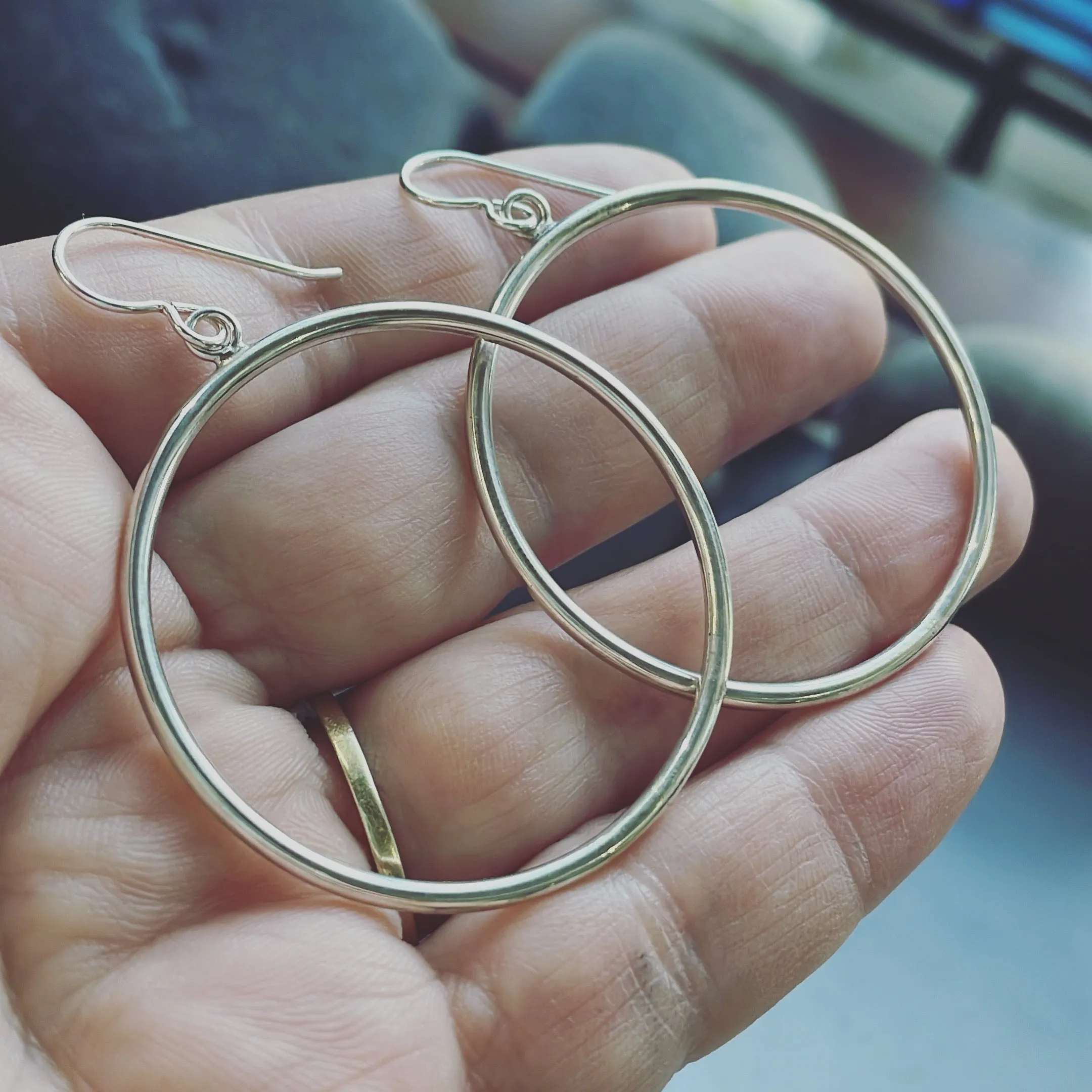 Extra Large Sterling Silver Circles