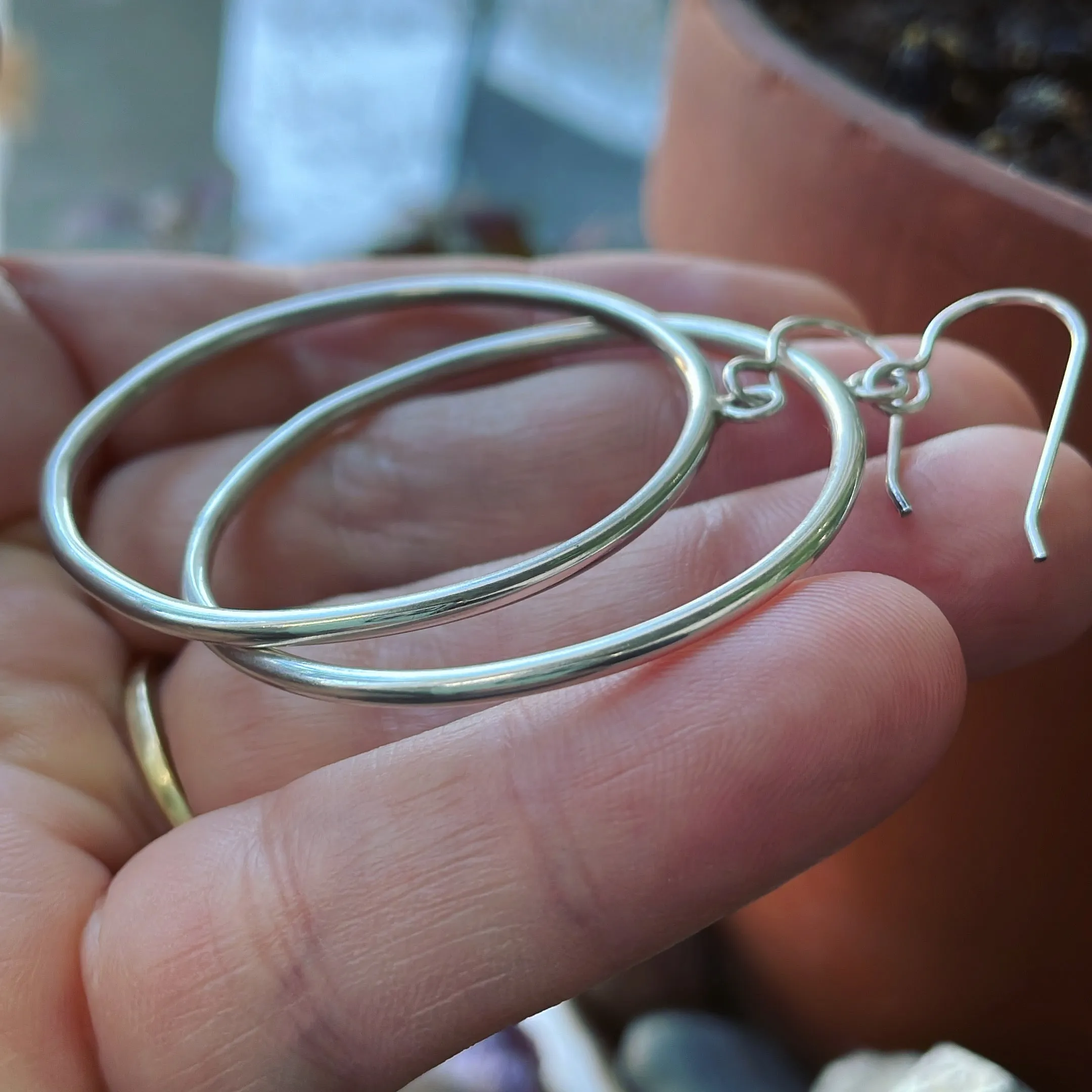 Extra Large Sterling Silver Circles