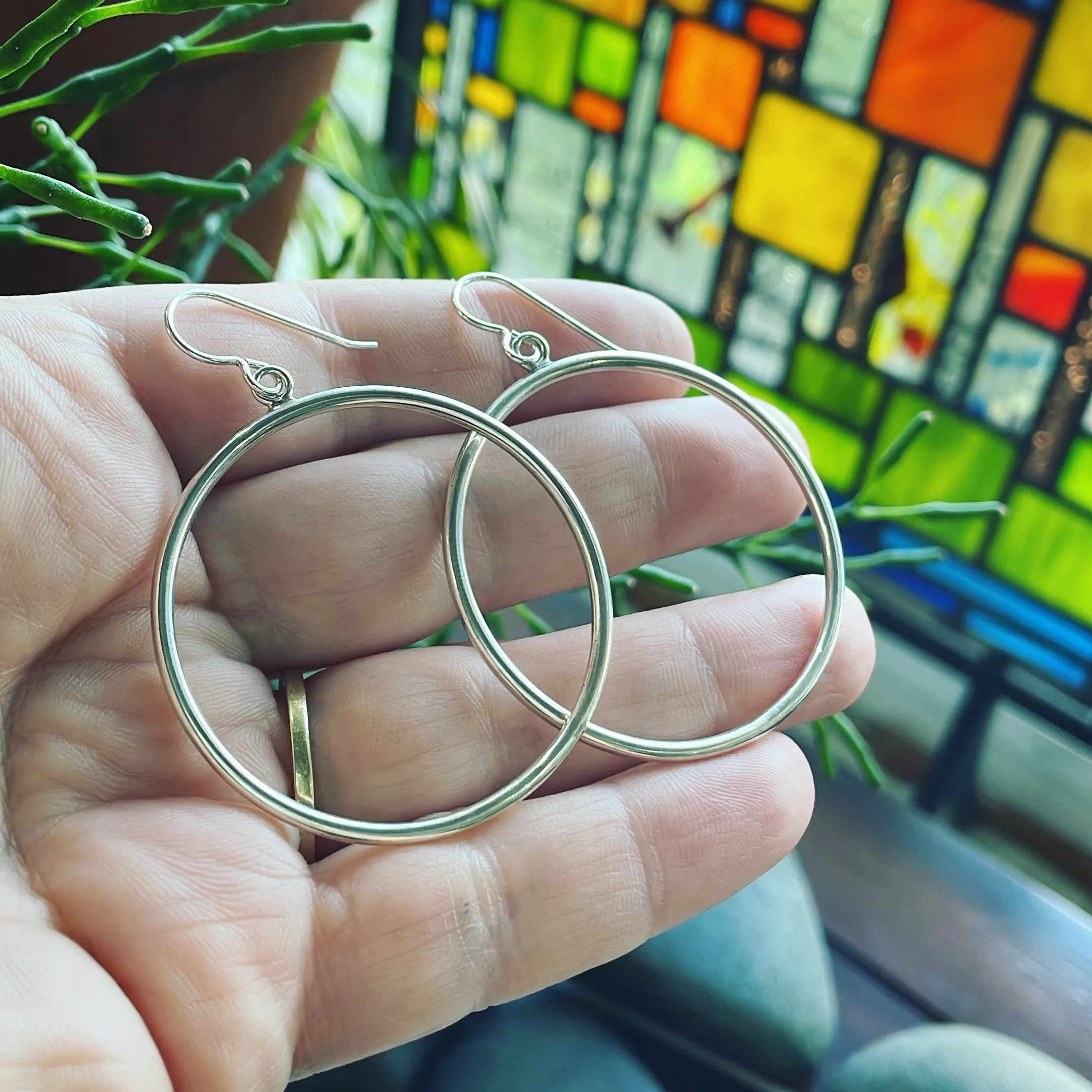 Extra Large Sterling Silver Circles