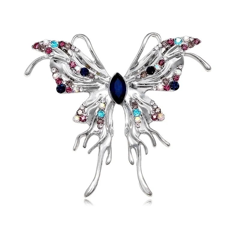 Fashion Butterfly Alloy Plating Inlay Artificial Rhinestones Women's Brooches 1 Piece