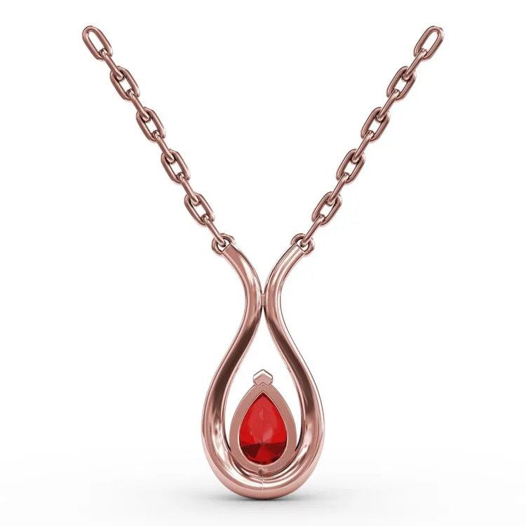 Feel The Love Ruby and Diamond Pendant
