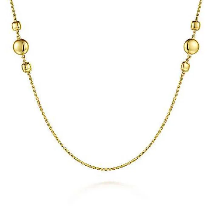 Gabriel & Co. 32" Station Necklace in 14K Yellow Gold