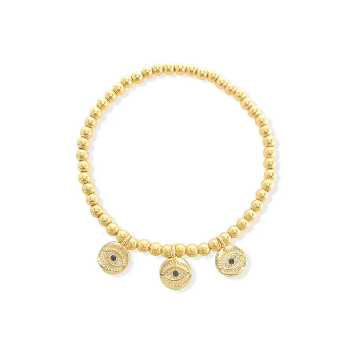 Gold Evil Eye Stretch Bracelet