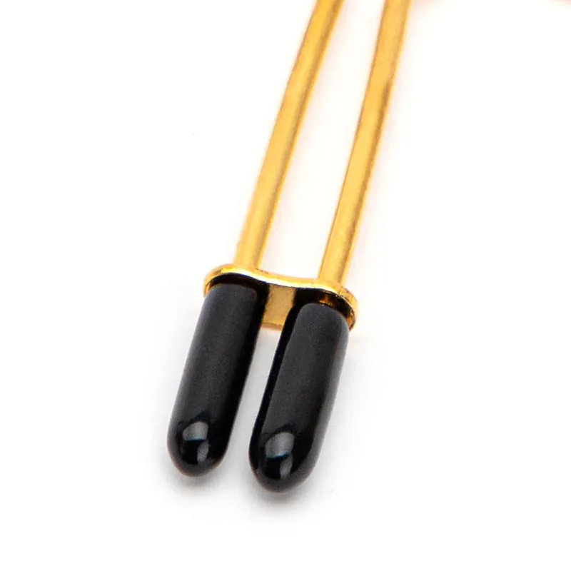 Gold Nipple Clamps with Red Gemstone Pendants