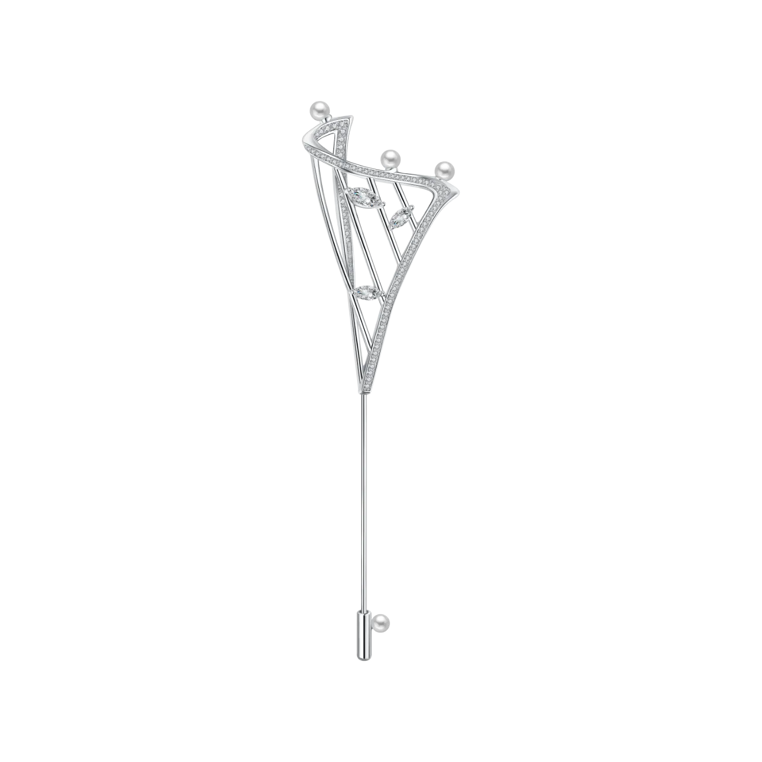 Harp Pave Brooch