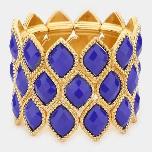 iLLASPARKZ Diamond Shaped Bead Cluster Stretch Bracelet