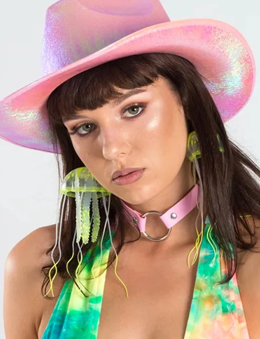 JELLY EARRINGS - LARGE YELLOW