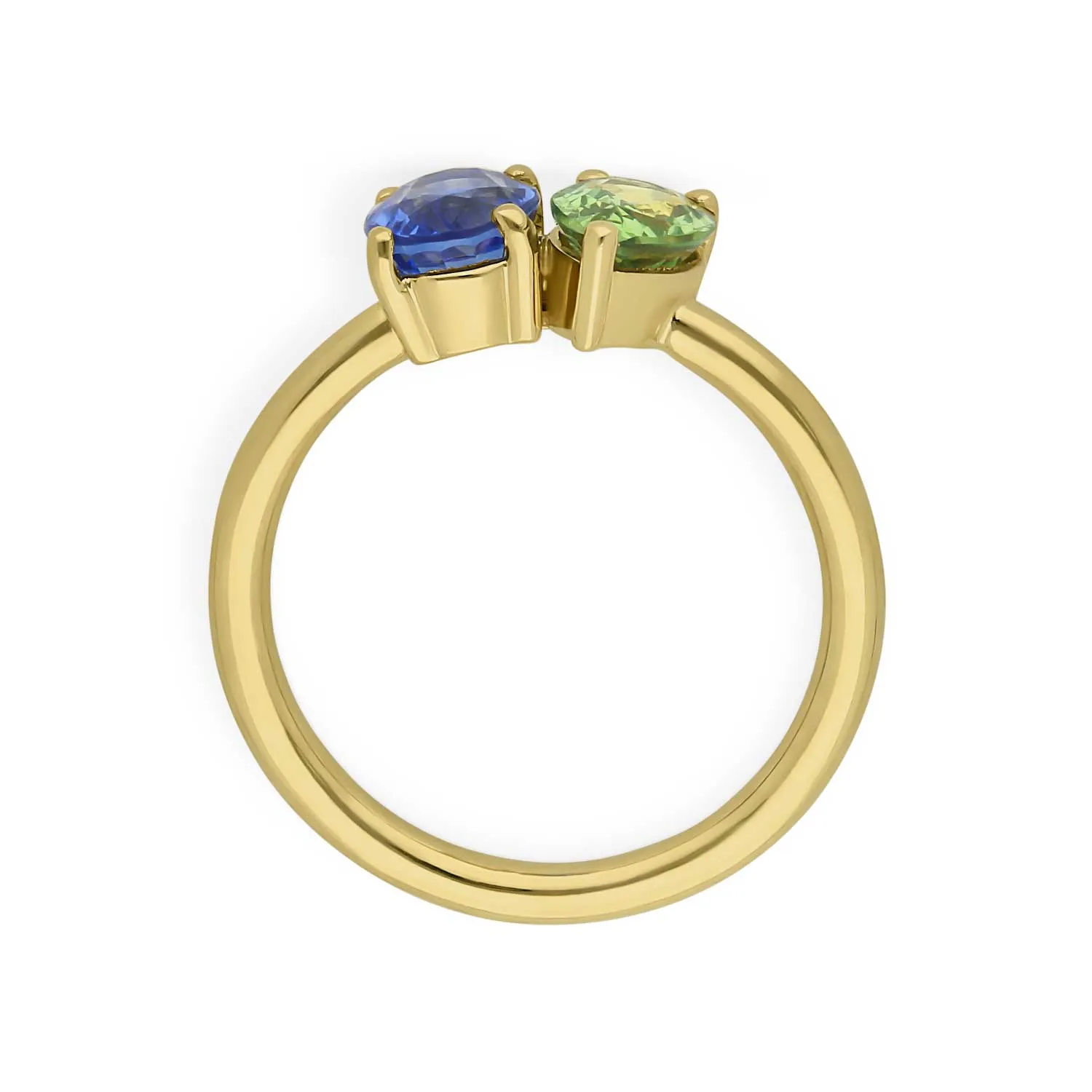 JOSEPHINE Ring Yellow Gold with Green & Blue Sapphires