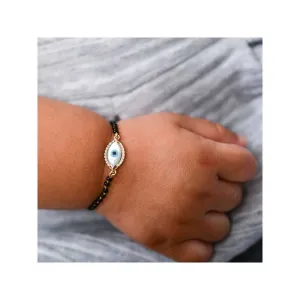 Kaj Fine Jewellery Baby Marquise Evil Eye Diamond Nazar Bracelet Bead in 14KT Yellow Gold