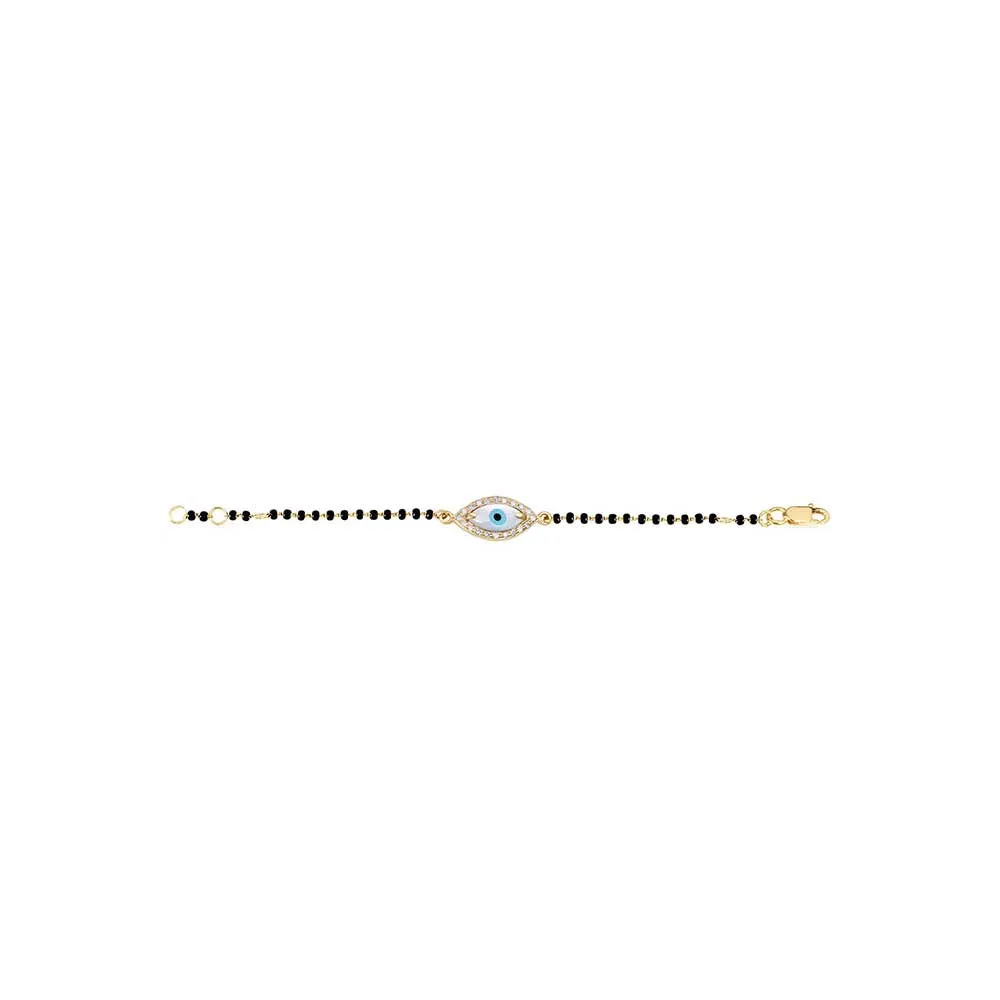 Kaj Fine Jewellery Baby Marquise Evil Eye Diamond Nazar Bracelet Bead in 14KT Yellow Gold