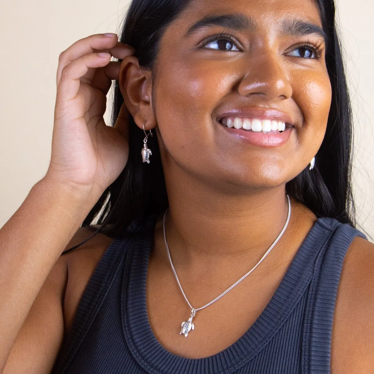 Large Caribbean Sea Turtle Earring