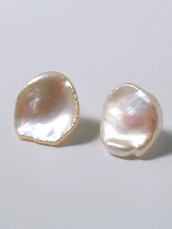 Large Petal Baroque Pearl Earrings