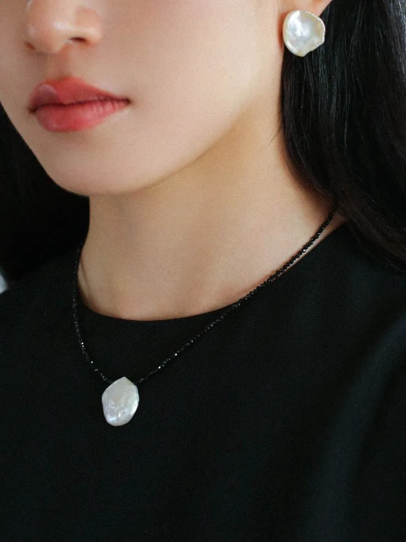 Large Petal Baroque Pearl Earrings
