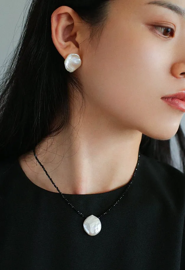 Large Petal Baroque Pearl Earrings