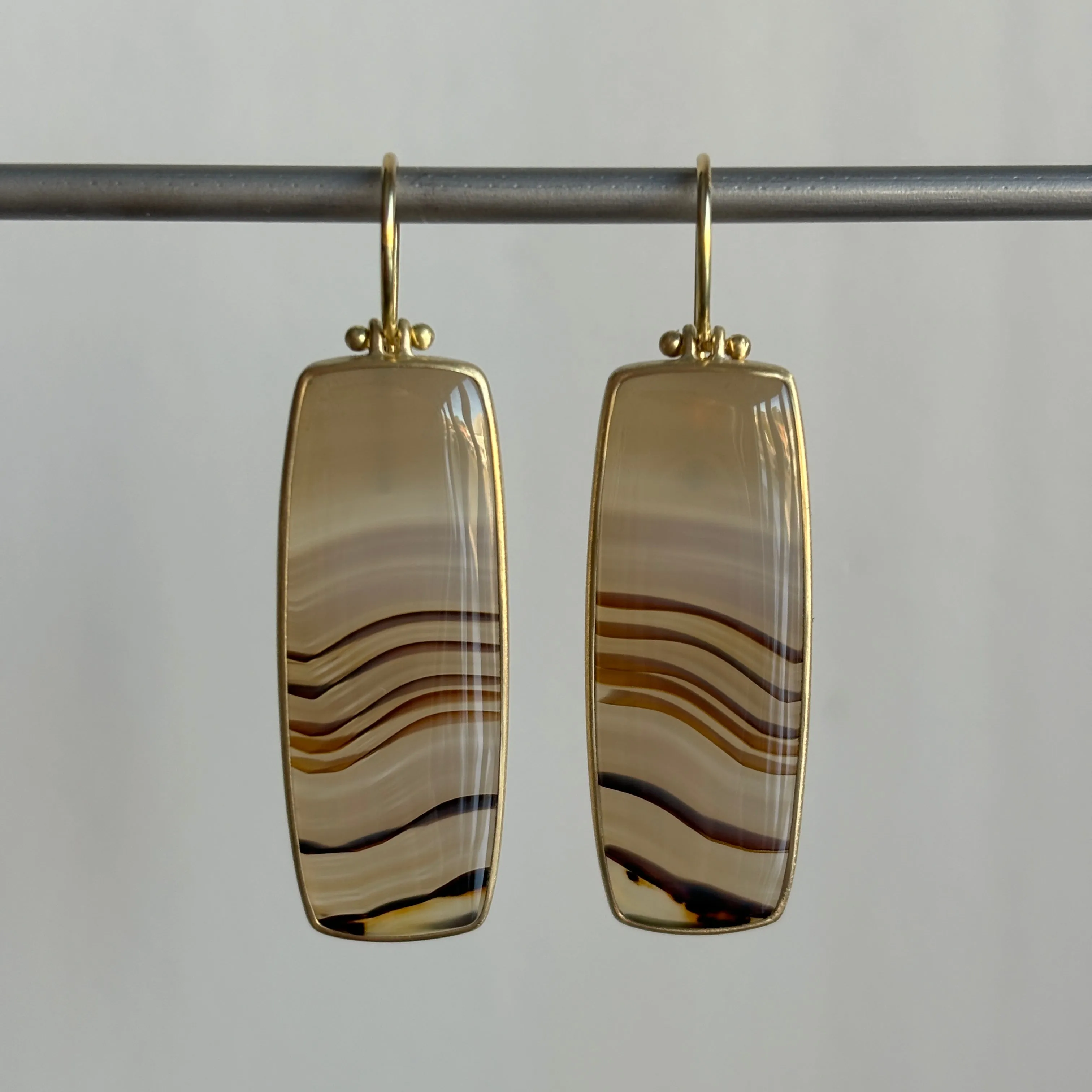 Large Rectangle Montana Agate Earrings