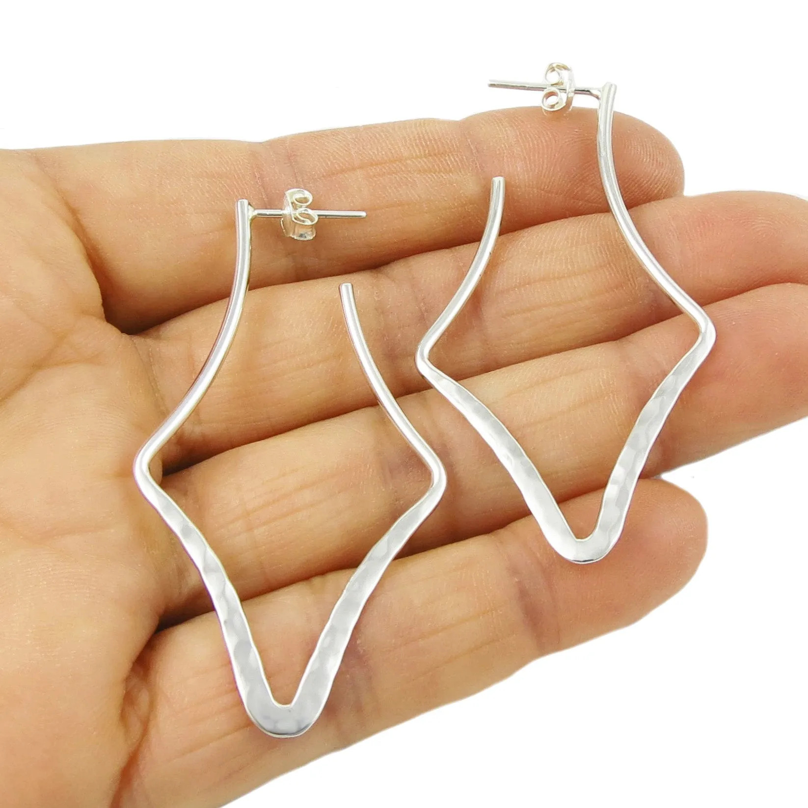 Large Silver Hoop Earrings