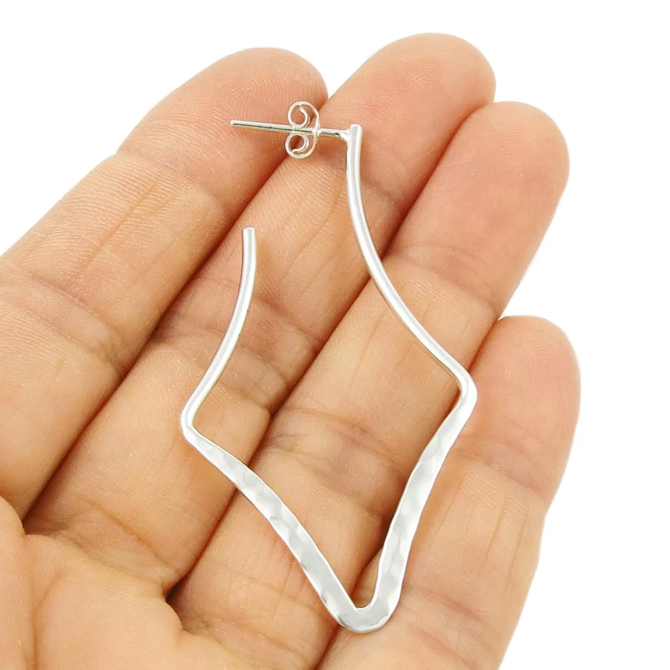 Large Silver Hoop Earrings