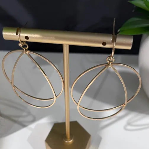 Layered Circle Lightweight Drop Earrings (SILVER OR GOLD)