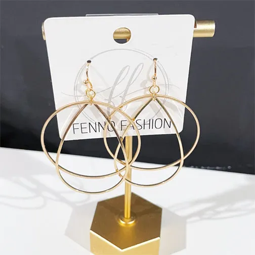 Layered Circle Lightweight Drop Earrings (SILVER OR GOLD)