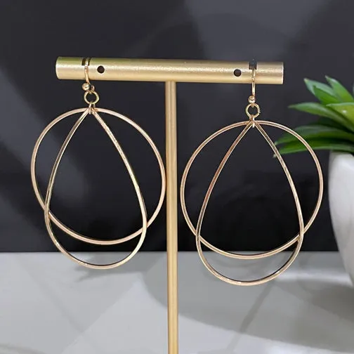 Layered Circle Lightweight Drop Earrings (SILVER OR GOLD)
