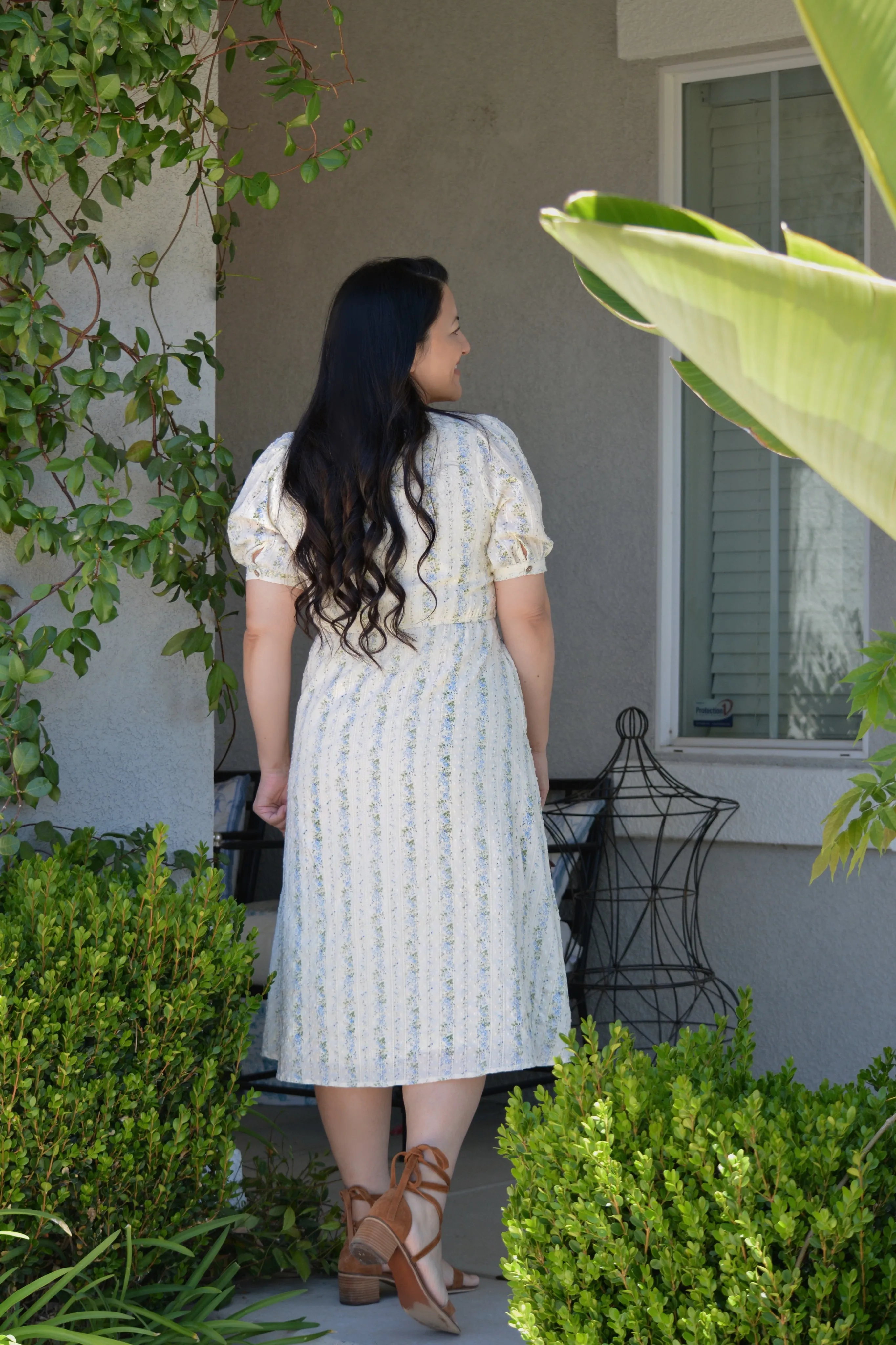 Lois Blue Floral Embroidered Dress